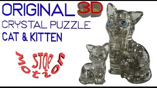 BePuzzled Cat and Kitten Original 3D Crystal puzzle  Stop Motion Build [upl. by Oiratnom887]