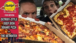 Buddys Pizza Detroits 1 Square Pizza Food Review  Series Road Trip to Detroit [upl. by Hoashis]