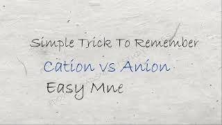 Cations vs Anions Easy Mnemonic To Remember  Chemistry  Download Smart Study Notes [upl. by Enitselec]