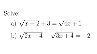 Solve Radical Square Root Equations with Two Radicals [upl. by Amluz]