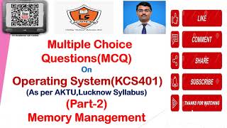 AKTU EXAM 202021 operating system  MCQ  PART2 Memory ManagementKCS401 Multiple Choice [upl. by Eecak259]