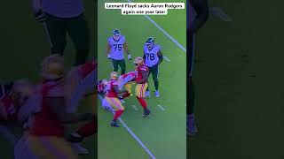 Jets vs 49ers Aaron Rodgers sacked by Leonard Floyd nfl shorts football [upl. by Marwin]