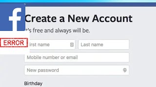 Facebook Error Creating Account Fix [upl. by Nwahsid]