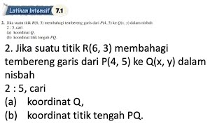 Latihan Intensif 71 No 2  Bab 7 Geometri koordinat  71 Pembahagi tembereng garis  Add Maths F4 [upl. by Hugibert200]