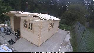 Log cabin installation timelapse  Quick Garden  Pineca Group [upl. by Kei42]