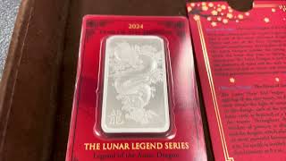 PAMP Lunar Dragon 2024 1 oz Silver Bar  Testing with Sigma Metalytics Verifier [upl. by Hayman]