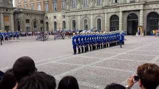 Change of the royal guard at Stockholm Royal Palace [upl. by Airotnes664]