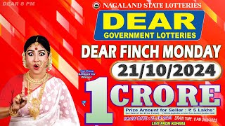 DEAR FINCH MONDAY DRAW DEAR 8 PM ONWARDS DRAW DATE 21102024 NAGALAND STATE LOTTERIES [upl. by Paulie]