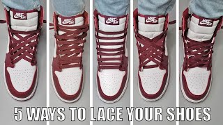 5 WAYS TO LACE UP YOUR JORDAN 1  Laces Styles [upl. by Ariel812]