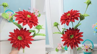 Beautiful Pipe cleaner Flower Making Tutorial  DIY Dahlia Flower  DIY Chenille Wire Flower [upl. by Traci]