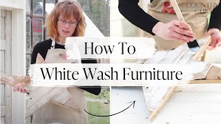 How To Whitewash Furniture  Step by Step DIY Tutorial [upl. by Aizitel878]