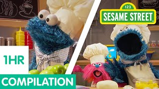 Sesame Street Cookie Monster Foodie Truck Compilation  1 Hour Long [upl. by Salangia]