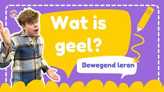 Wat is geel  Leer de kleur geel  Bewegend leren met Meester Sander [upl. by Sueddaht]