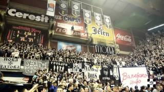 Grobari  full report 4 angles  Partizan  Zvezda Telekom 25012016 [upl. by Ecienal]