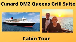 Cunard QM2 Queens Grill Suite Cabin Tour [upl. by Mimi]