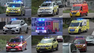 BIG COMPILATION Pompiers Ambulances VSAVASSU Police Nationale et SAMU en urgence à Rouen [upl. by Damali]