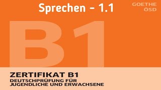 Goethe Zertifikat B1Sprechen 11GermanFLIHYD [upl. by Aiykan705]