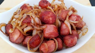 LINGUIÇA FRITA ACEBOLADA [upl. by Yelwar]