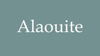 How to Pronounce Alaouite Correctly in French [upl. by Anerres]