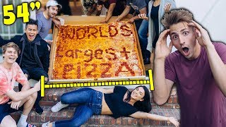 Ordered WORLDS LARGEST PIZZA 4ft Pizza Challenge [upl. by Irama984]