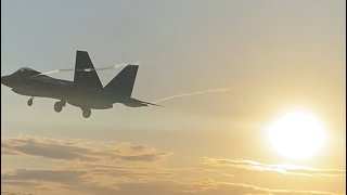 F22 Raptors landing at RAF Lakenheathusaff22raptorRAFlakenheath [upl. by Cthrine]