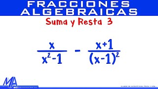 Suma y resta de fracciones algebraicas  Ejemplo 3 [upl. by Ekim]