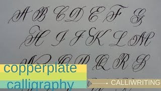 Copperplate calligraphy alphabet how to write 2018 [upl. by Og]