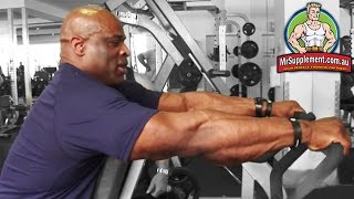 Ronnie Colemans Hammer Strength Row  Back Exercise 4 [upl. by Cattima]