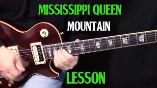 how to play quotMississippi Queenquot on guitar by Mountain  Leslie West lesson tutorial [upl. by Lirrad]