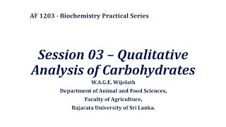 Biochemistry Practical Session 03  Qualitative Analysis of Carbohydrates [upl. by Olvan785]