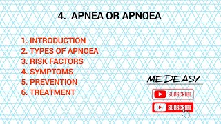 Apnoea or Apnea disease  treatment of Apnoea  Symptoms of apnoea  Clinical disease [upl. by Pogah]