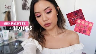 COLOURPOP FEM ROSA SHE PALETTE • 3 LOOKS [upl. by Vogel]