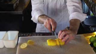 Bartending Basics How to Cut Lemon Slices [upl. by Felisha317]