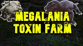 Ark Survival Evolved Taming the Megalania amp Easy Toxin Farm [upl. by Nelehyram]