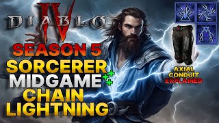 LIGHTNING GOD⚡ Chain Lightning Sorcerer Midgame Build Guide  Diablo IV Season 5 [upl. by Shoemaker]