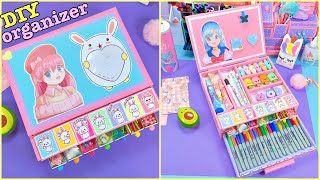 DIY CUTE DESK ORGANIZER FROM WASTE CARDBOARD [upl. by Haisi]