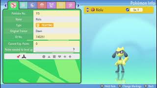 Hatching Shiny Riolu  Pokemon Brilliant Diamond [upl. by Iggep715]