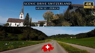 Switzerland 4K Scenic Drive with Ambient MusicSchwyz  Zürich [upl. by Evadne732]