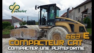 Compateur CATERPILLAR 663E Compacter une plateforme de craie [upl. by Aidole]