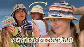 DIY crochet bucket hat w free pattern [upl. by Oer237]