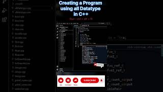 program a Using all DataType in C  shorts youtube ytshorts trending reels viral music [upl. by Natsirc709]