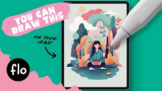 You Can Draw This Vector Style Illustration in PROCREATE  Step by Step Procreate Tutorial [upl. by Edson]