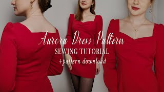 Sewing a dress Aurora dress sewing tutorial  pattern [upl. by Jarrid]