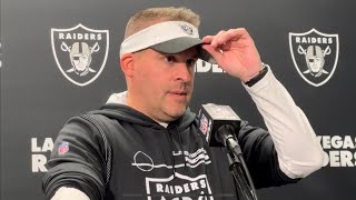 JOSH MCDANIELS SPEAKS AFTER FINAL GAME AS RAIDERS HEAD COACH FOLLOWING MONDAY NIGHT LOSS AT DETROIT [upl. by Juliet33]