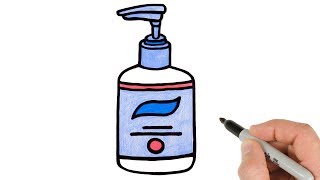 How to Draw Sanitizer Bottle  Coronavirus Drawings [upl. by Georgianne]