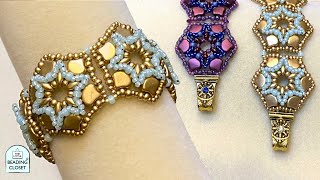 Beaded Bracelet Tutorial STAND OUT STARS a Ginko Bead Pattern [upl. by Atok]