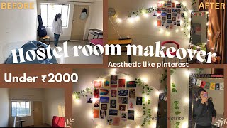 Hostel room makeover ✨under ₹2000 😍Aesthetic amp BUDGET friendly [upl. by Leeanne165]