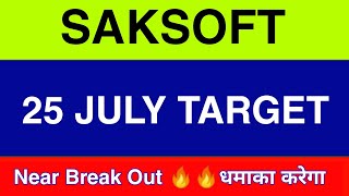 25 July Saksoft Share  Saksoft Share latest News  Saksoft Share price today news [upl. by Ahselrak]