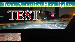 Tesla Adaptive Headlights Test  Software UPDATE 2024201  The Plugin Duo [upl. by Edythe]