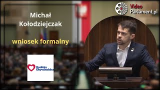 Michał Kołodziejczak  wniosek formalny [upl. by Ateinotna190]